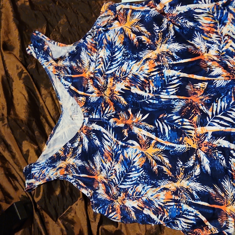 **NWT** Palm Grove 1X floral tank top